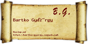 Bartko György névjegykártya